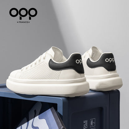 OPP men's shoes spring perforated leather light luxury low-top platform white shoes casual sports ruffian handsome comfortable board shoes for men