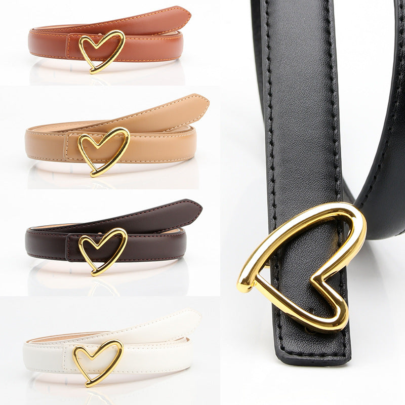 Belt women's wild love buckle premium fashion ladies jeans dress pu leather decoration belt wholesale