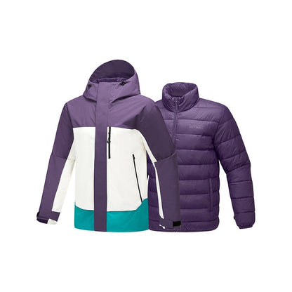 Skechers Cube Jacket Pro Men's and Women's 25 Winter New 3-in-1 Water-Repellent Jacket P425U041-04R8