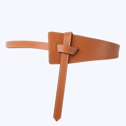 Cross-border ladies knotted wide belt dress coat sweater decorative belt fashion elegant style belt wholesale