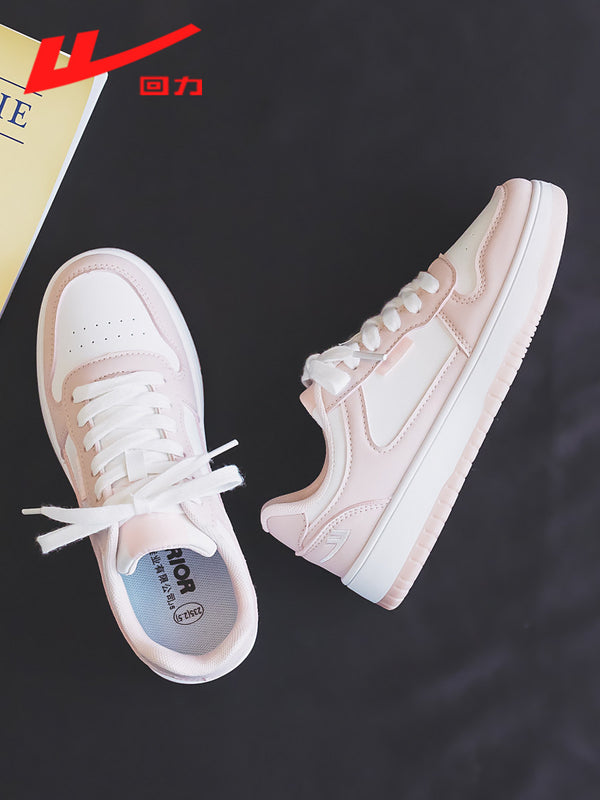Warrior Women's Flat White Shoes Women's 2025 Autumn/Winter New Cotton Junior High School Popular Versatile Sports Board Shoes