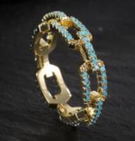 European and American cross-border diamond-set zircon open-top bracelet ring, light luxury, high-end temperament, niche, versatile, and fashionable
