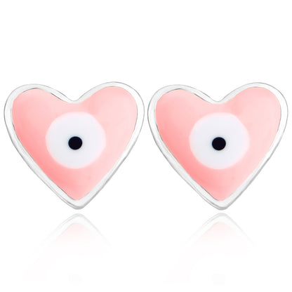 Jewelry Factory Customization Mini Heart-shaped Demon Eye Earrings Stud Earrings Luxury Niche Earrings
