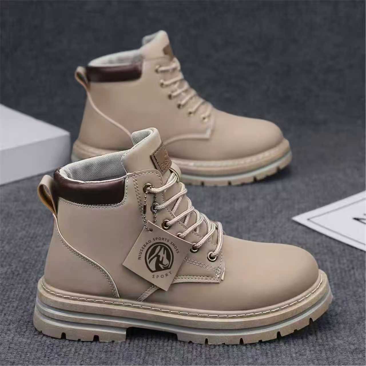 2026 Spring Cross-border Bestselling Martin Boots, New Men's Casual Boots, Vintage British Style Mid-Sleeve Casual Work Boots
