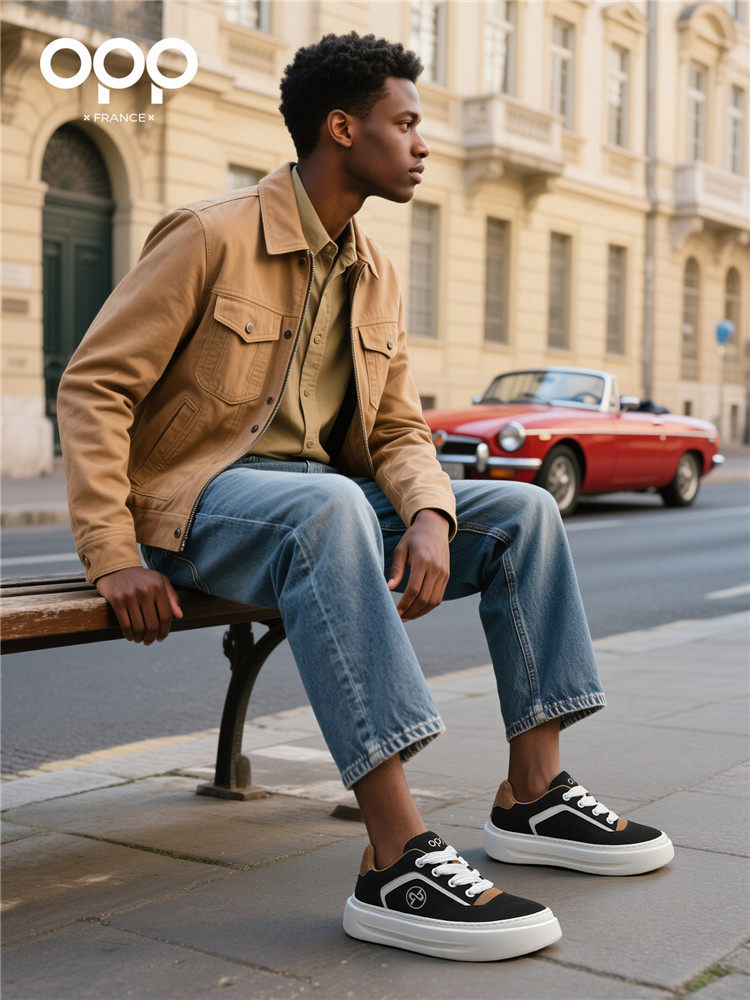 OPP men's shoes spring niche trendy brand design, thick sole heightened, casual, versatile, sports, retro, low-top shoes, men