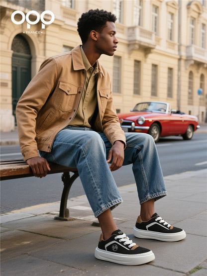 OPP men's shoes spring niche trendy brand design, thick sole heightened, casual, versatile, sports, retro, low-top shoes, men