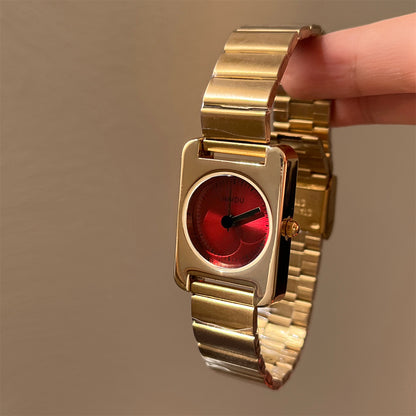 Foreign Trade Light Luxury Minimalist Style Unique Metal Bamboo Chain Watch Simple and Fashionable Square Elegant Casual Women's Watch