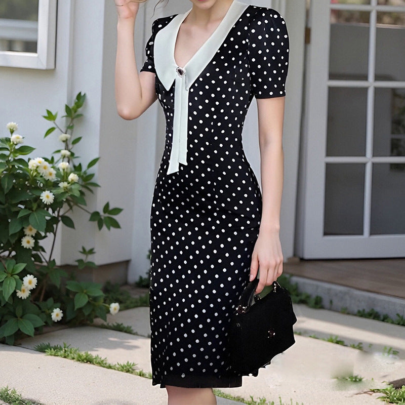 2025 summer new Amazon independent station cross-border European and beautiful women's clothing temperament elegant and fashionable polka dot dress