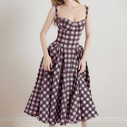 Estação independente da Amazon, roupas femininas europeias e americanas, estilo francês elegante retro, roupa com suspensórios, vestido feminino europeu e americano.