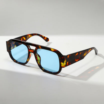 Dual-beam sunglasses, new fashionable sun-protection sunglasses, European and American photo influencer sunglasses, women's high-end style