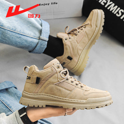 Warrior autumn workwear men's Martin boots, 2024 new bestseller, low-top British-style desert boots, yellow ankle boots