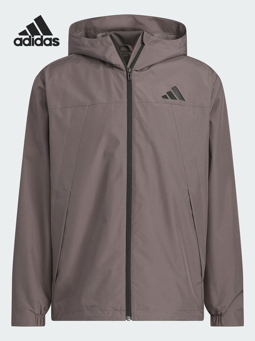 Adidas Official Genuine 2025 Men's and Women's Water-Repellent Woven Sports Hooded Jacket KB1750