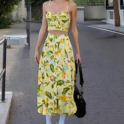 2025 spring and summer new cross-border Amazon European and American fashion elegant bandeau casual slim printed dress
