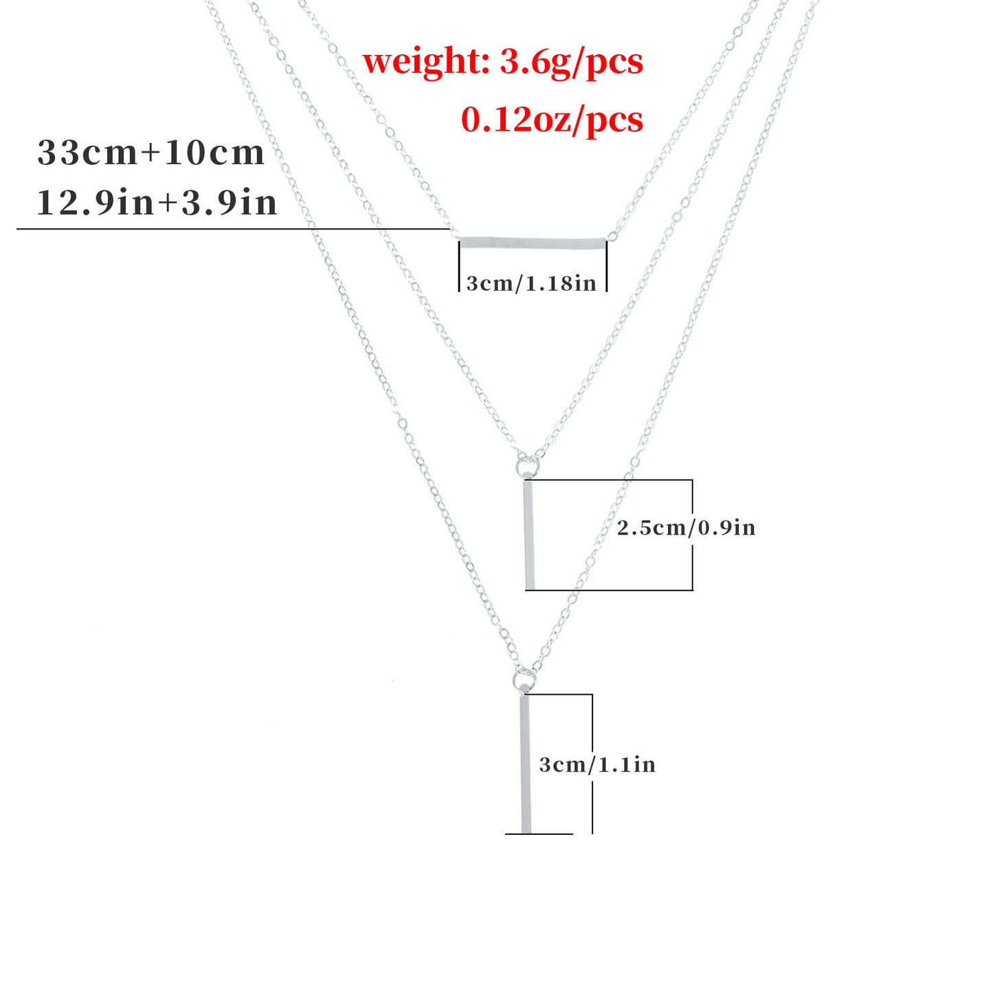 European and American cross-border jewelry, multi-layered geometric horizontal bars, several rods, pendants, necklaces, women's punk, popular fashion necklaces