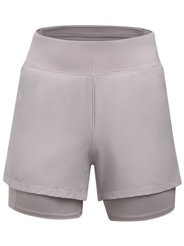 Calções desportivos para mulher Under Armour UA Primavera/Verão 2 em 1 para fitness, corrida e uso casual, respiráveis ​​e confortáveis ​​(código 1376759-009)