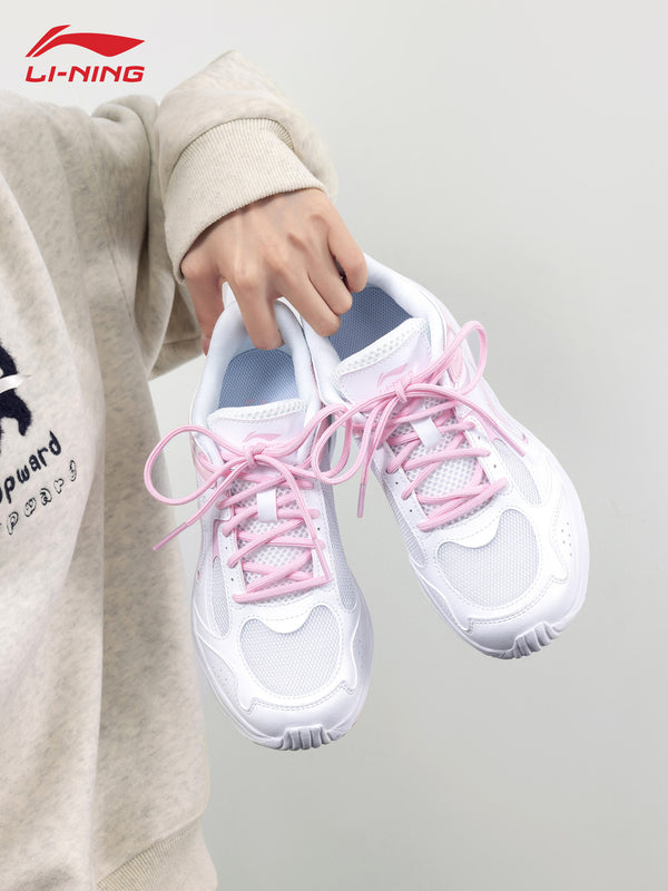 Li Ning Dad Shoes Women's Shoes 2026 New Thick-Soled Height-Increasing Lightweight Breathable Casual Shoes Pink Girly Sneakers