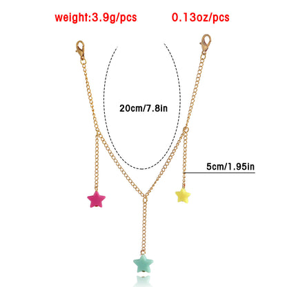 European and American cross-border jewelry, tassels, colorful five-pointed star pendants, trouser pockets, accessories, women's hip-hop style geometric clothing pendants