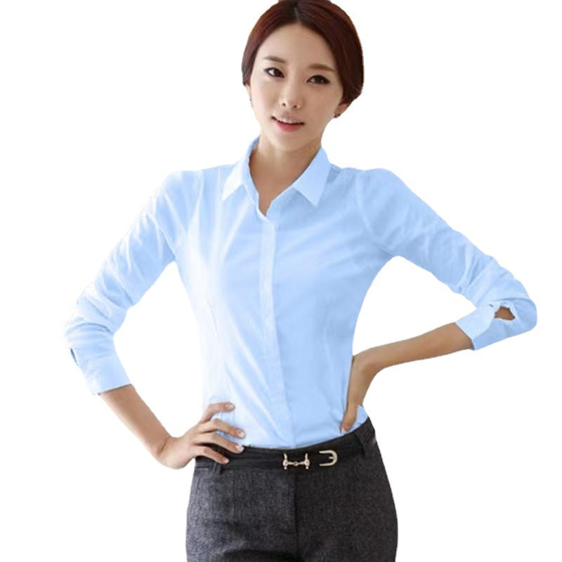 Spring and summer launch, white long-sleeved overalls, shirts, women's inner and outer wear, professional suits, wholesale slim commuter style
