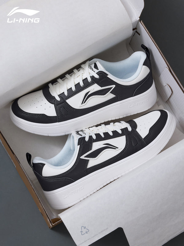 Li-Ning Sky Board Shoes for Men, 2026 Summer New Breathable Soft Sole Black and White Panda Casual Sports Shoes, White Sneakers