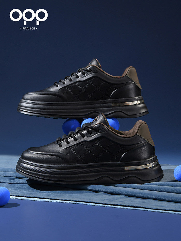 Ténis OPP primavera 2026 para homem, novo modelo em pele leve de luxo, casual sofisticado e versátil, ténis de cano baixo retro para skate.