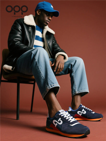 OPP Men's Shoes Spring Genuine Leather Athleisure Shoes Fashion and Versatile Outdoor Plus Size Men's Platform Anti-Slip Forrest Gump Shoes