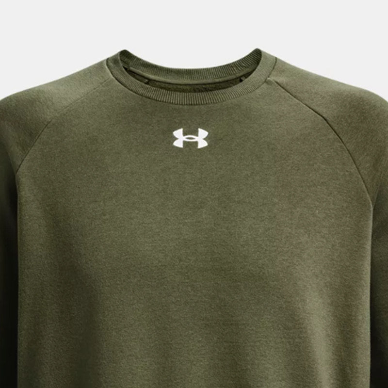 UA Under Armour Rival Men's Fleece Crew Neck Training Sports Comfortable Pullover Sweatshirt 1379755-390