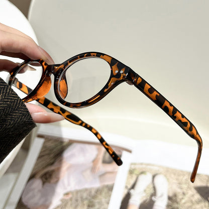 Oval nerd glasses frames for women, 2025 new cross-border Western internet celebrity Mi Nail glasses, no-makeup fashionable frames