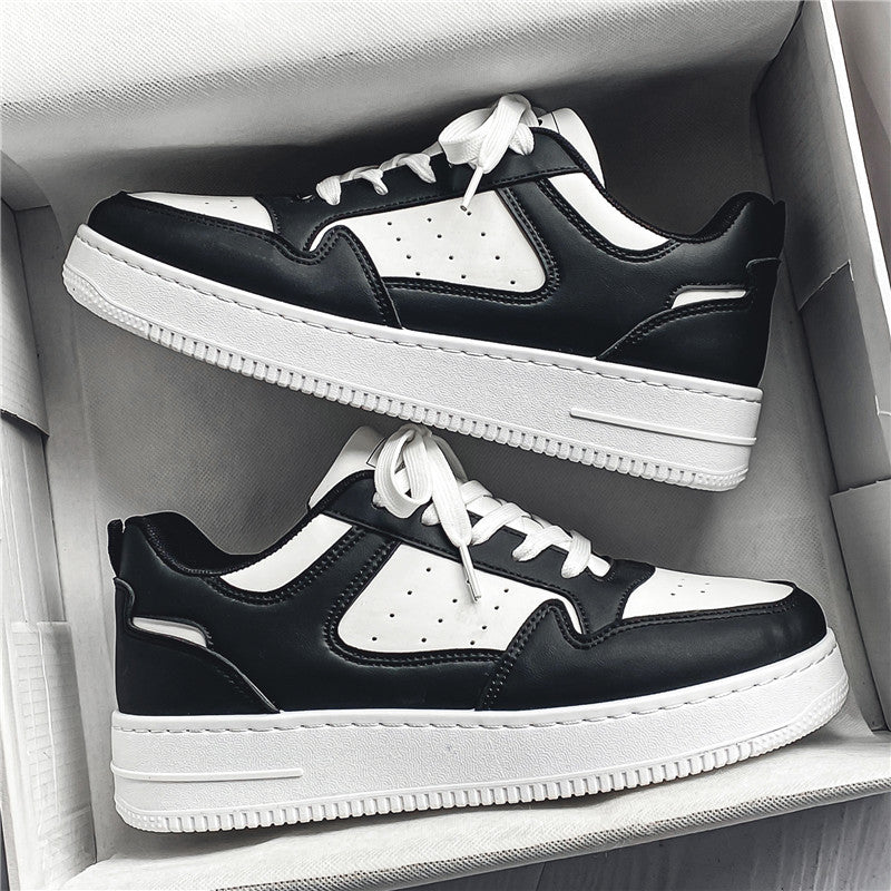 2026 Men's Spring New Breathable White Shoes, Trendy Versatile Thick-Soled Sports Casual Low-Top Sneakers
