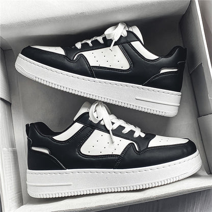 2026 Men's Spring New Breathable White Shoes, Trendy Versatile Thick-Soled Sports Casual Low-Top Sneakers