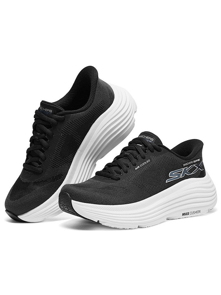 Skechers Flash Shoes Summer New Women's Walking Shoes Casual Sneakers Platform Running Shoes 129473-BKW