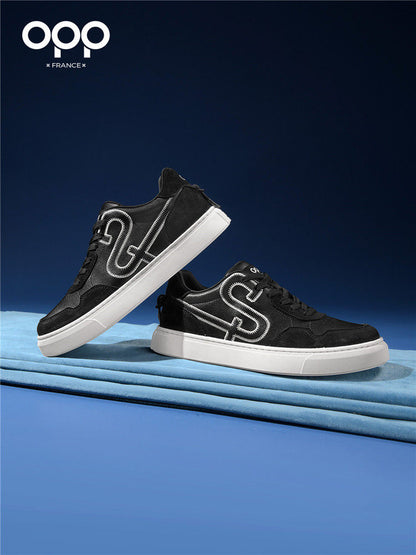 OPP men's shoes spring 2026 new niche trendy brand light luxury versatile leather low-top lightweight casual sneakerboard shoes