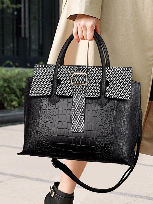 Cross-border handbag 2026 new crocodile pattern bag women's fashion versatile commuter bag hot selling large capacity tote bag