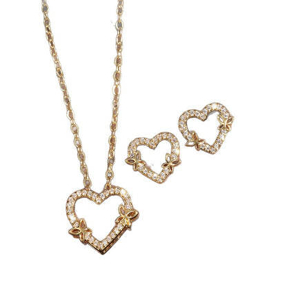 New round 14K necklace copper gold-plated zirconium o-word chain round pendant fashionable and delicate classic style jewelry women