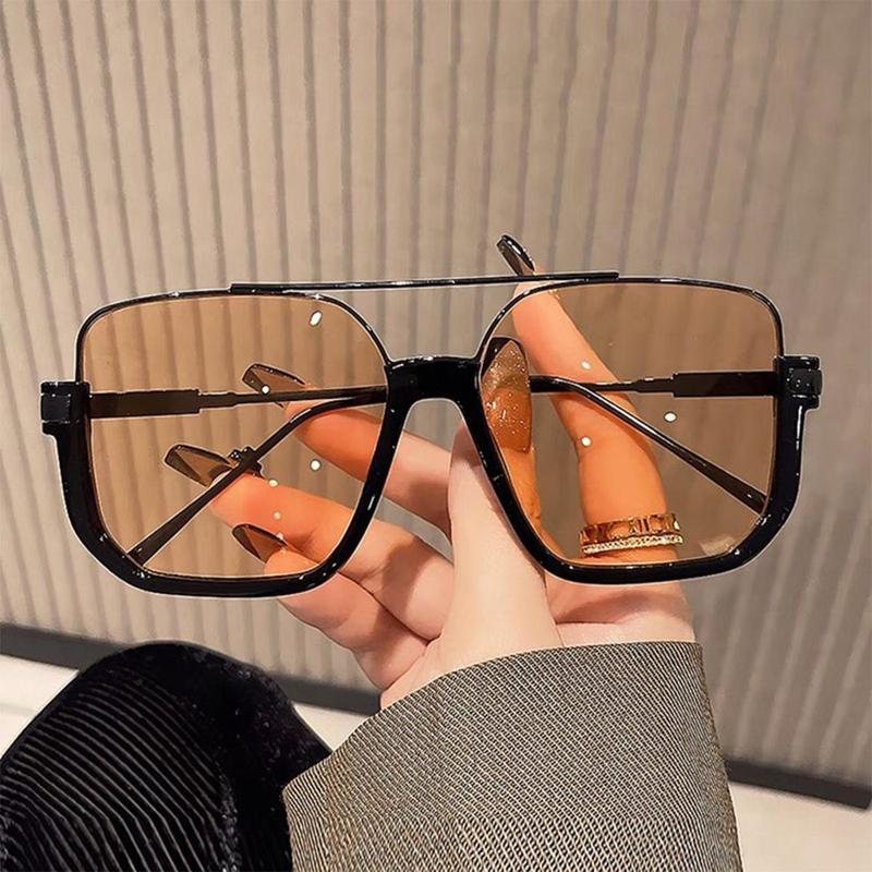 Vintage dual-beam sunglasses with a premium feel, European and American fashion pilot sunglasses, personalized sunglasses, UV protection
