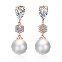 EP2398 Earrings - Rose Gold Gold Pearl Earrings