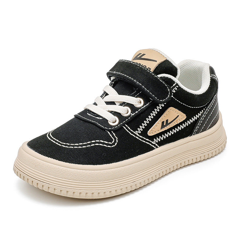 Red versatile canvas shoes, pull-back children's shoes, men's and women's casual shoes, autumn new low-top board shoes, medium and large school shoes