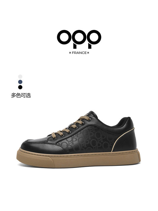OPP men's shoes spring 2026 new light luxury high-end lightweight low-top casual sports versatile comfortable leather board shoes