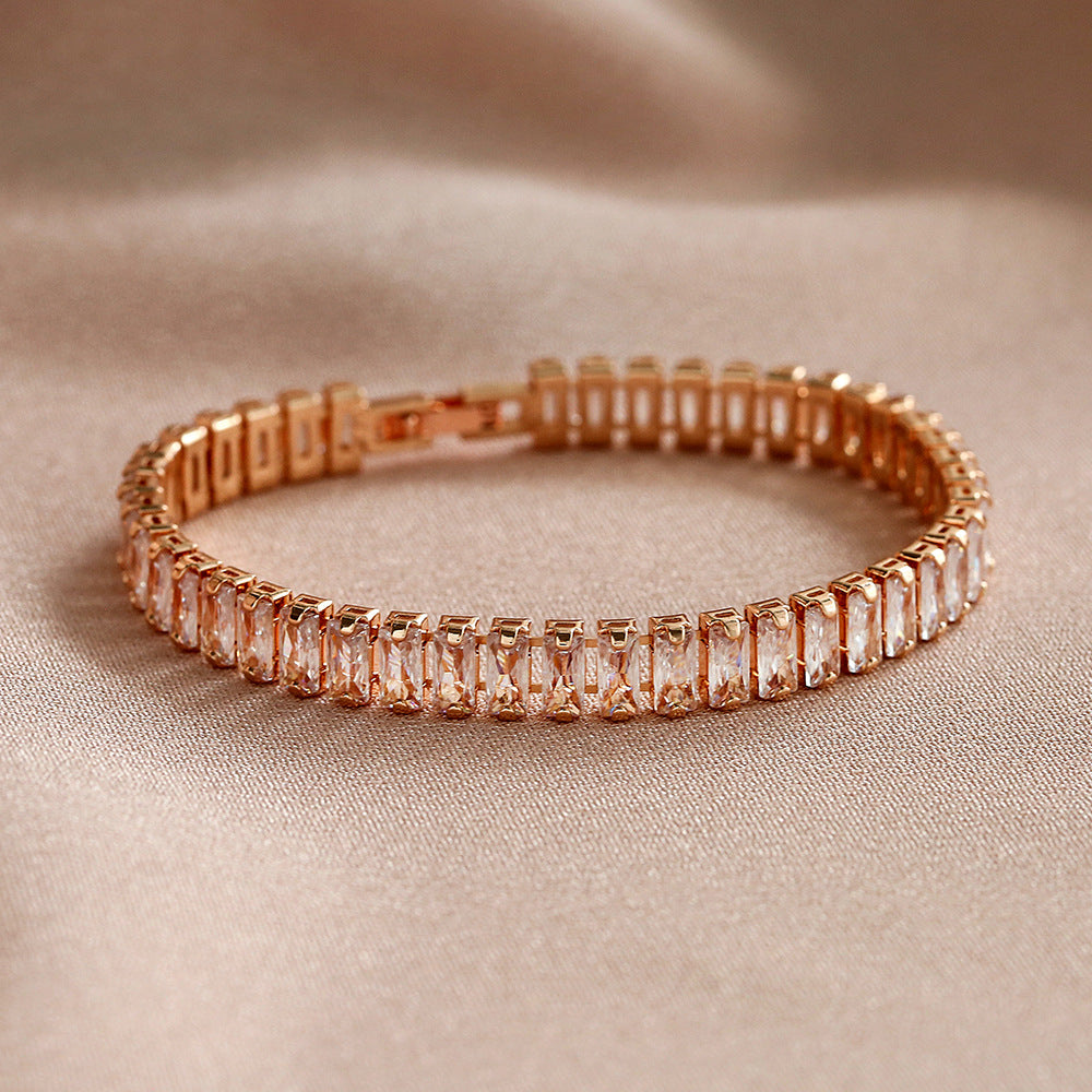 Cross-border supply micro-set zircon full diamond American-style bracelet, hip-hop men's and women's trendy bracelets, Tennis bracelets
