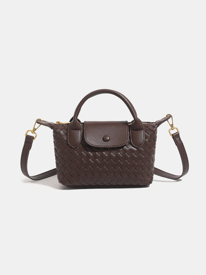 Cross-border women's bag 2025 high-end fashion woven Longxiang dumpling bag retro trend hand-to-shoulder crossbody bag