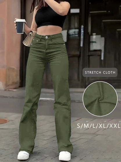 European and American foreign trade cross-border women's jeans multi-color wash straight stretch casual trousers WOMEN JEANS