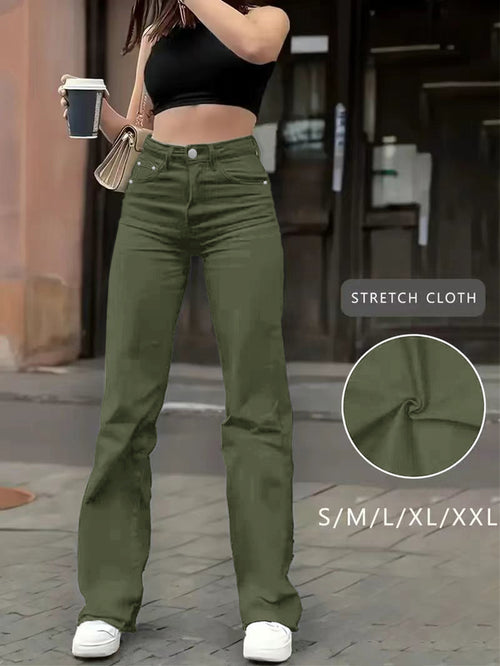 European and American foreign trade cross-border women's jeans multi-color wash straight stretch casual trousers WOMEN JEANS