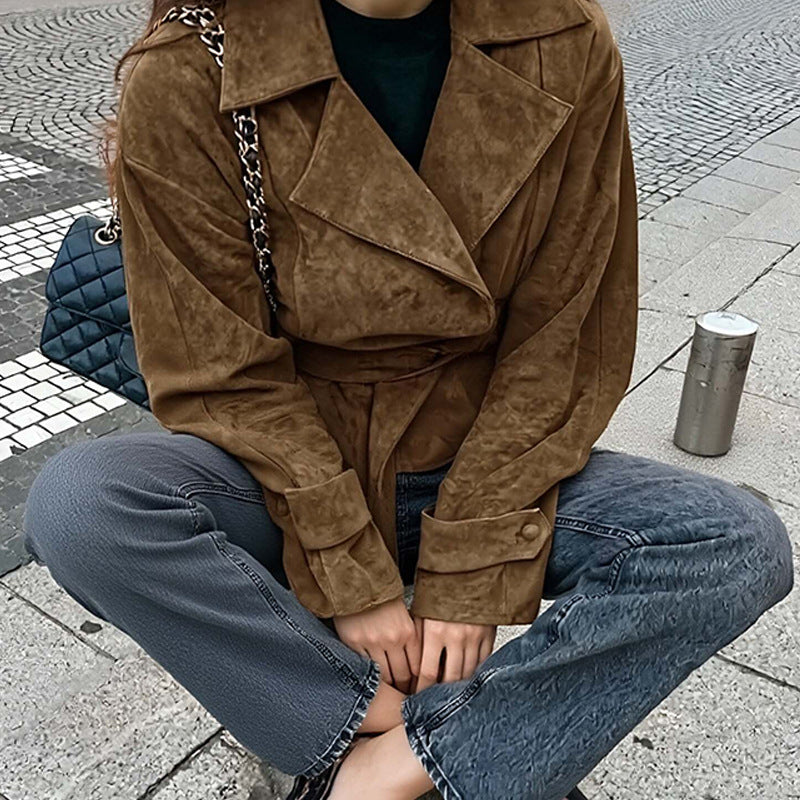 Spring 2026 Amazon New American Vintage Lapel Jacket Women's Cross-Border Personalized Street Jacket