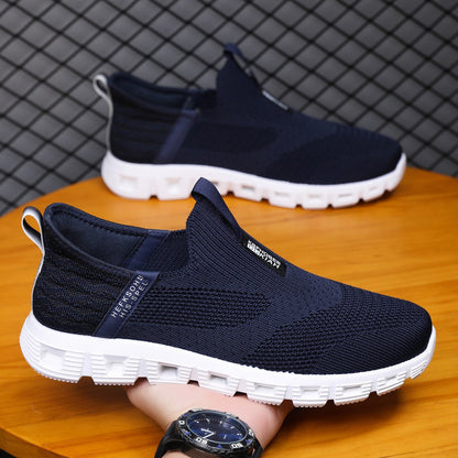 New men's shoes, fashion trends, casual shoes, one foot, low-top fly knit, breathable, plus size dad shoes, sneakers across borders