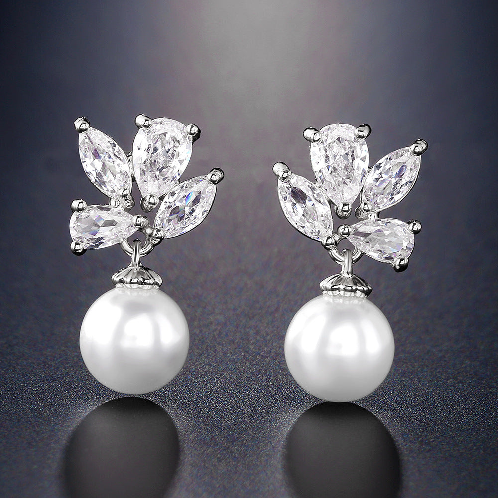 RAKOL exquisite petite pearl earrings for women, fresh and fashionable from Japanese and Korean styles, versatile zircon earrings, Yiwu accessories