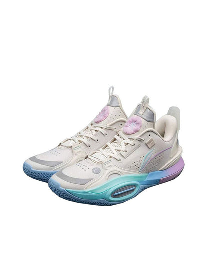 Sapatilhas de basquetebol casual de cano baixo Lining Li Ning Wade City 10 Marshmallow Pearl White ABAS009-1