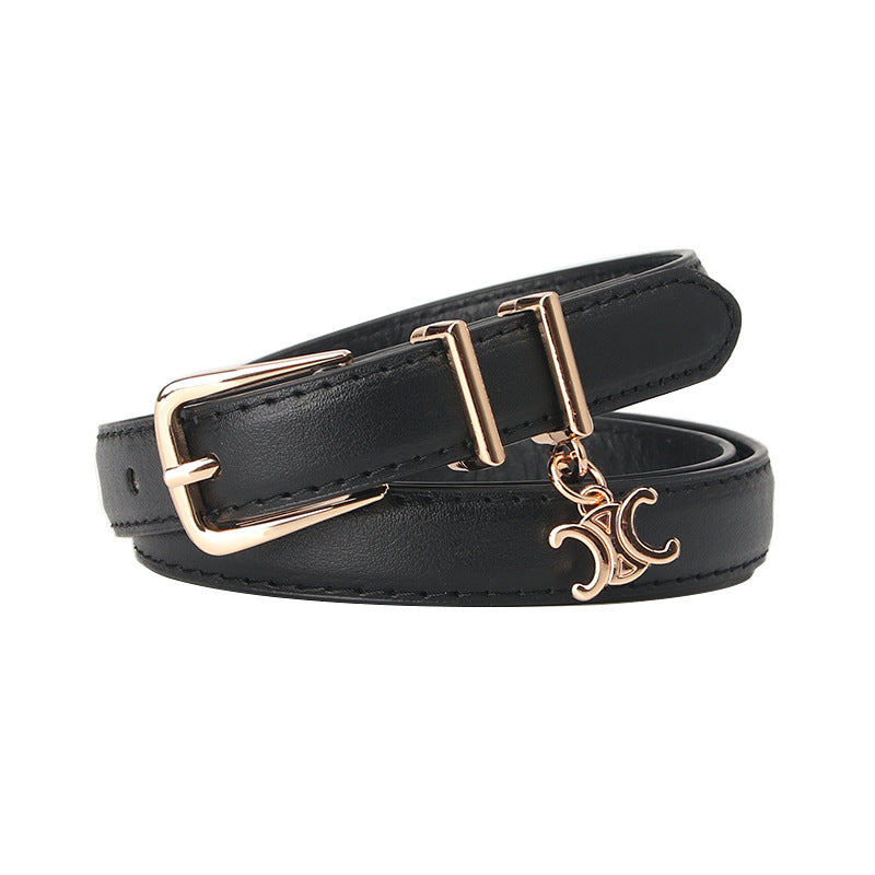 New Light Luxury Pendant Double C Women's Belt Embellished Jeans Trouser Belt Summer Versatile Alloy Buckle Belt