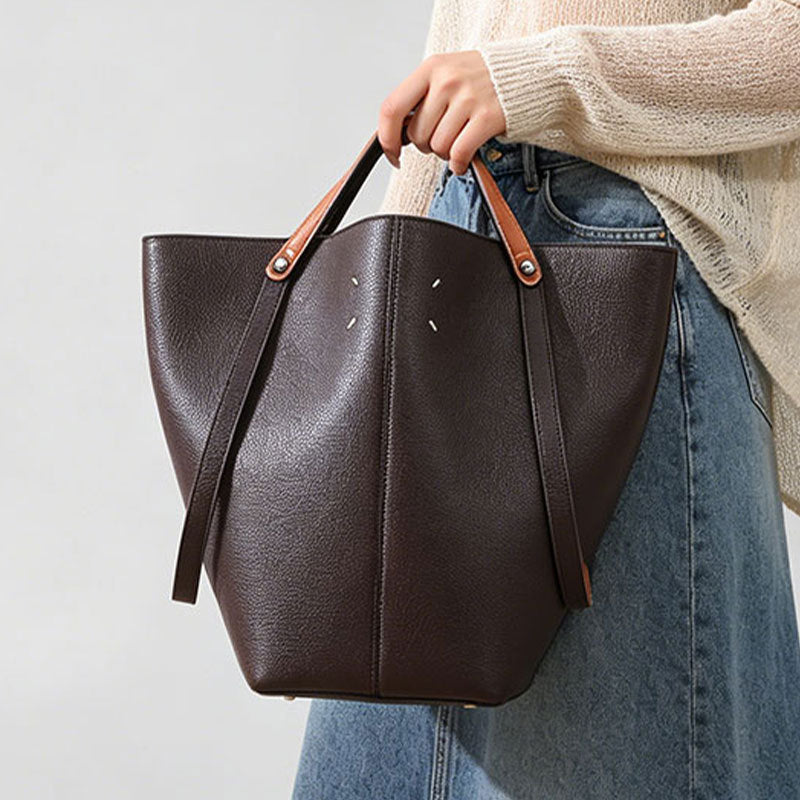 Bolsa bucket Internacional Novo modelo fashion Bolsa vintage Grande capacidade Bolsa de mão minimalista elegante para o dia a dia Bolsa tote