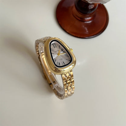 Cross-border hot-selling wristwatches, steel strap watches, women's snakehead head, commuter, light luxury minimalist, quartz watches, women's watch manufacturer wholesale