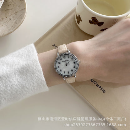 DOUKOU Hot Item Starry Pearl Belt Watch for Women, Students, Simple Commuting Women's Watch, Cross-border Quartz Watch Source