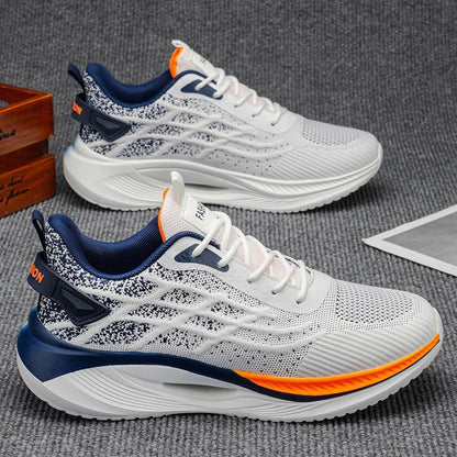 Running men's shoes summer 2026 new sports mesh casual lightweight soft sole non-slip breathable flying knitted student trendy shoes